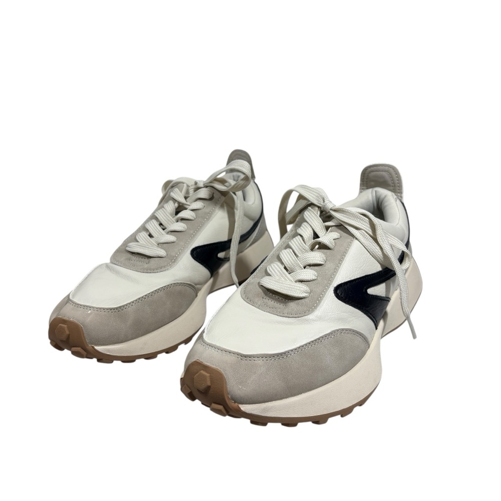 Dolce Vita Braiden Taupe Black Ivory Low Top Vegan Leather Joggers Sneakers 9